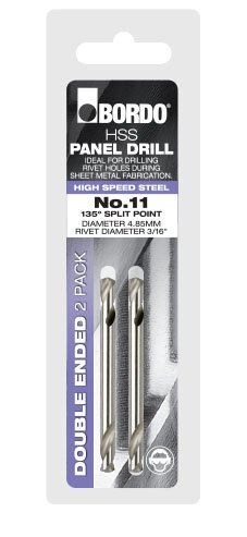 Bordo No.11 HSS Bright Double Ended Panel Drill Bit (Clam) - 2/Pack