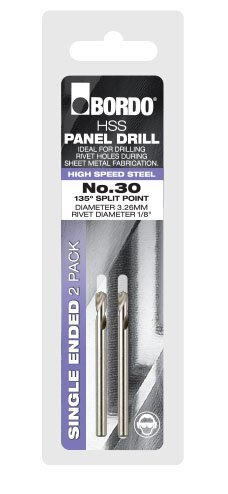 Bordo No.30 HSS Bright Single Ended Panel Drill Bit (Clam) - 2/Pack