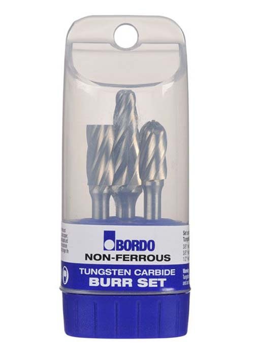 Bordo Non-Ferrous Cut Tungsten Carbide 3 Piece Burr Set1