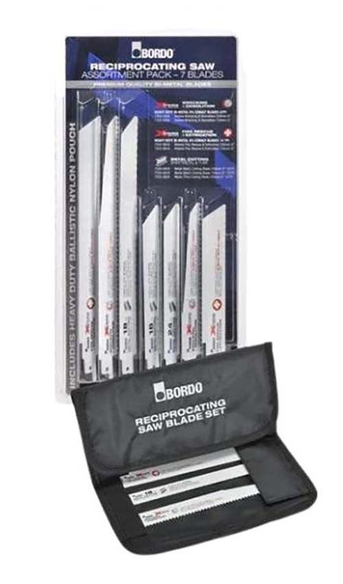 Bordo Reciprocating Saw Blade Assortment With Heavy Duty Ballistic Nylon Pouch - AIMS Industrial Supplies