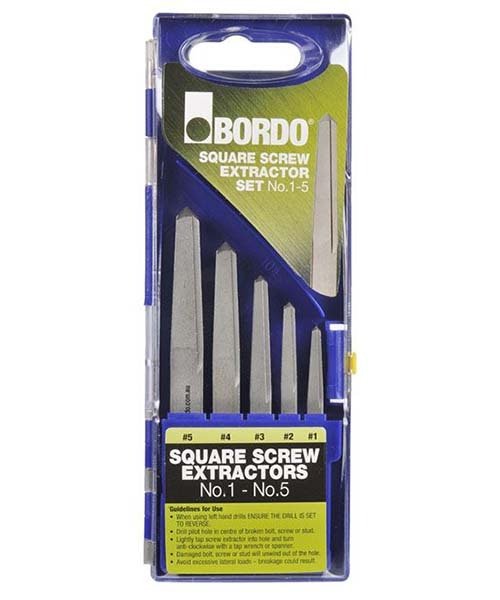 Bordo Square Screw Extractor Set No.1 to 5 - AIMS Industrial Supplies