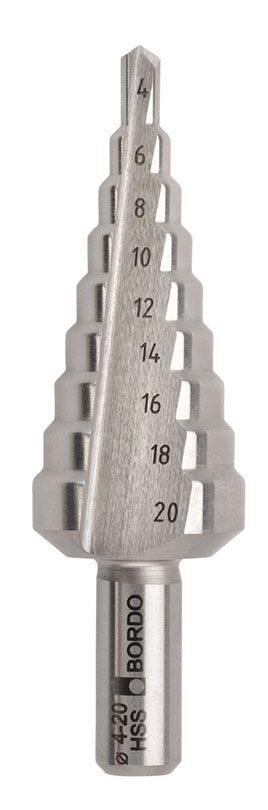 Bordo Straight Flute HSS Step Drill Bit 4-20 x 2mm
