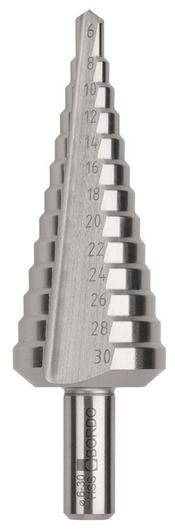 Bordo Straight Flute HSS Step Drill Bit 6-30 x 2mm