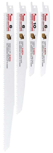 Bordo Timber Cutting Reciprocating Saw Blade Assortment Set - 4 Blades - AIMS Industrial Supplies