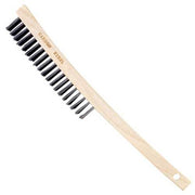 Bossweld 4 Row Stainless Steel Wire Brush Wood Handle - AIMS Industrial Supplies