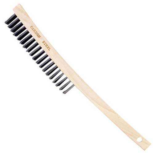 Bossweld 4 Row Stainless Steel Wire Brush Wood Handle - AIMS Industrial Supplies