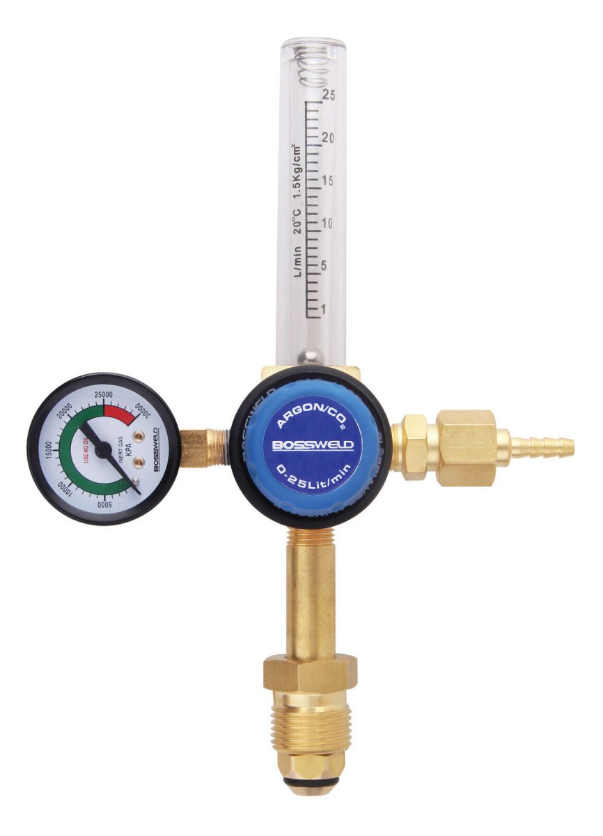 Bossweld Argon Dual Stage Regulator - Bottom Entry