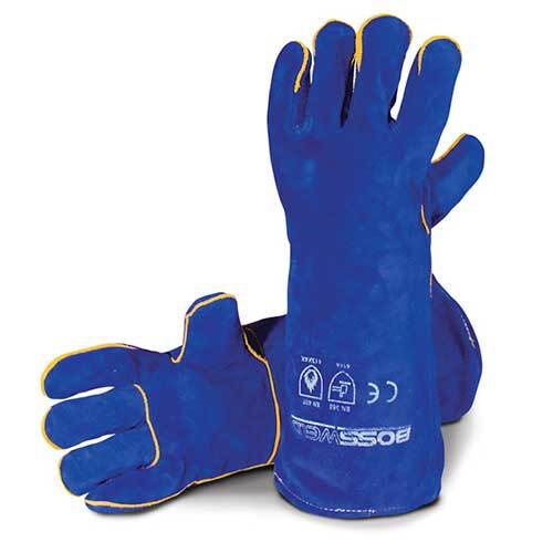 Bossweld Blue Welders Gauntlets - AIMS Industrial Supplies