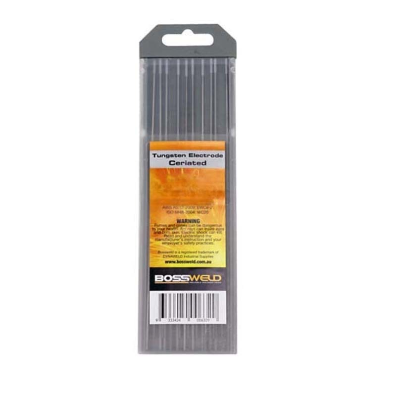 Bossweld Ceriated Tungsten Electrodes 3.2 x 178mm Pack of 10