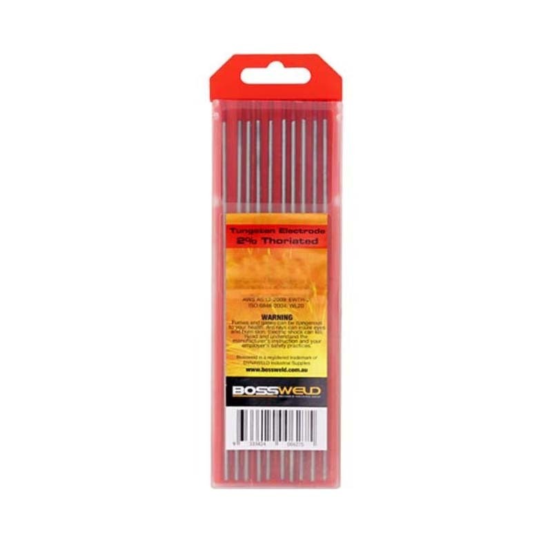 Bossweld Electrodes 2% Thoriated Tungsten 1.0 x 178mm Pack of 10
