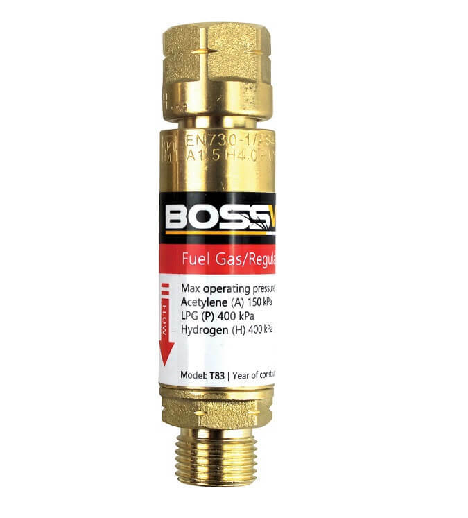 Bossweld Flashback Arrestor Fuel Regulator End1