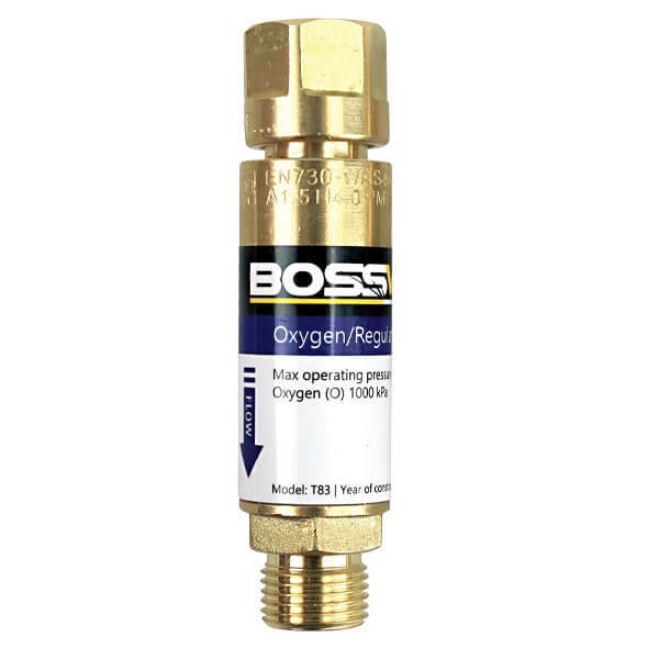 Bossweld Flashback Arrestor Oxygen Torch End1
