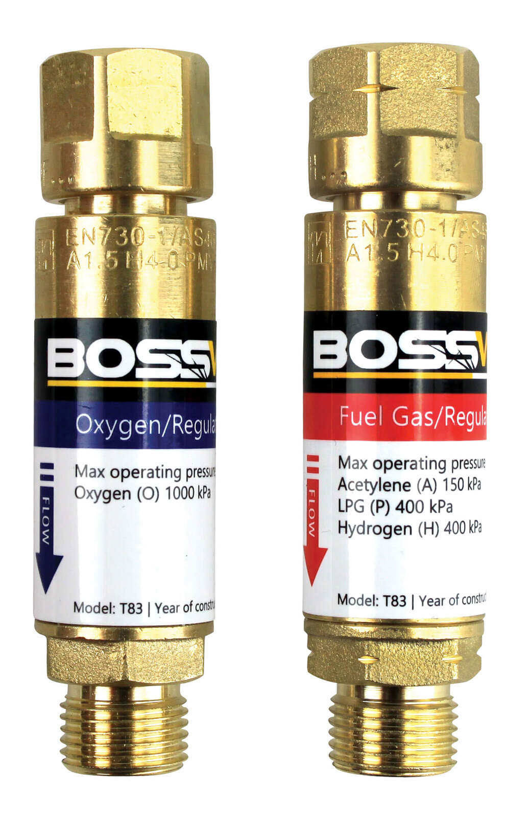 Bossweld Flashback Arrestor Regulator End Twin Pack1
