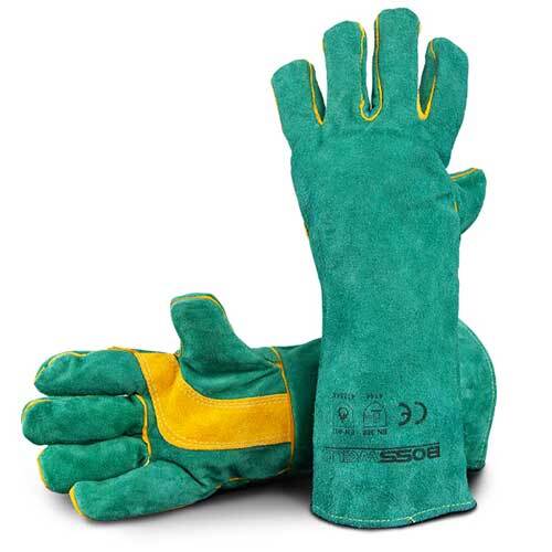 Bossweld Green & Gold Welding Glove 16" (Pair) - AIMS Industrial Supplies