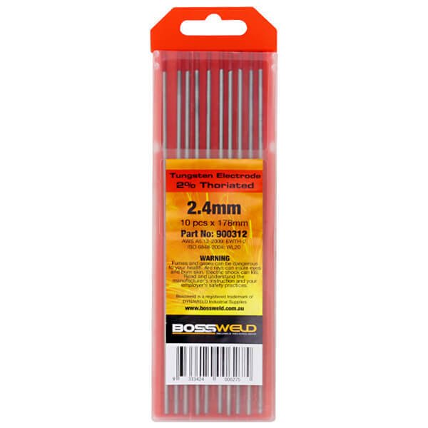 Bossweld Technology 2% Thoriated Tungsten Electrodes - AIMS Industrial Supplies