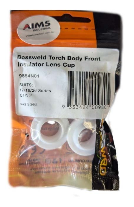 Bossweld Torch Body Front Insulator Lens Cup Suits 17/18/26 - 2/Pack - AIMS Industrial Supplies