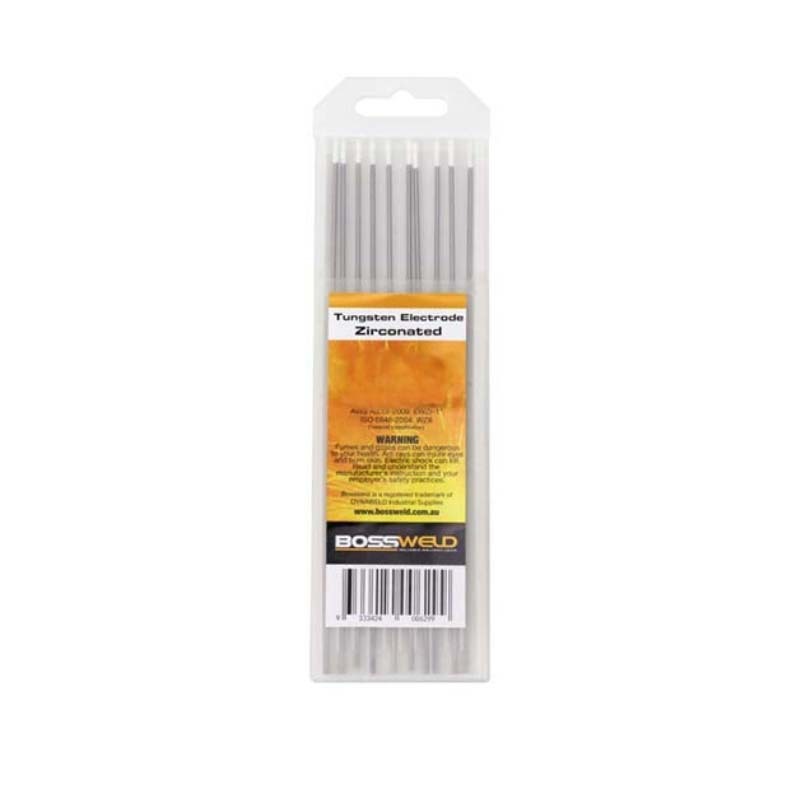 Bossweld Zirconated Tungsten Electrodes 1.6 x 178mm Pack of 10