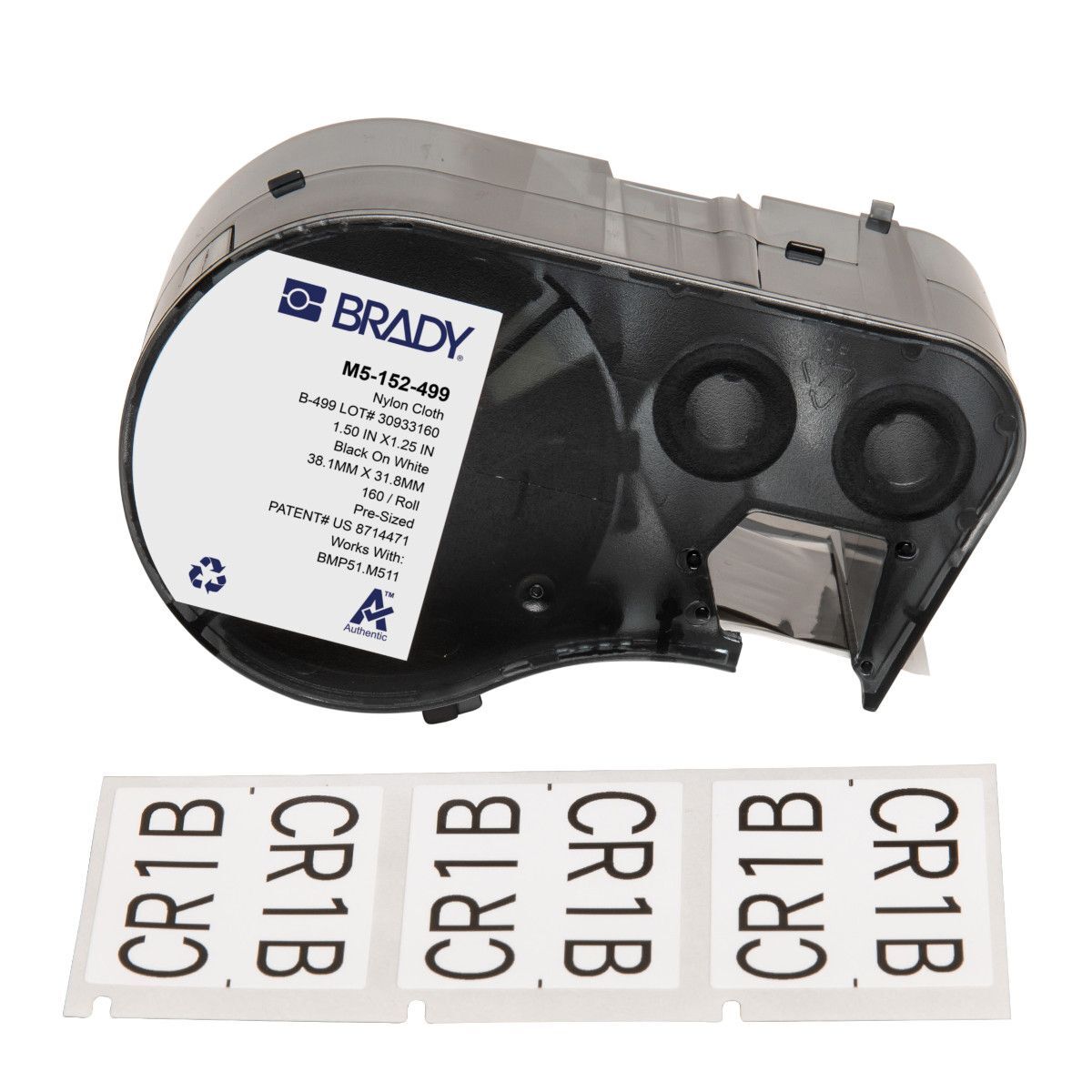 Brady Aggressive Adhesive Multi - Purpose Nylon Label - Black On White - AIMS Industrial Supplies