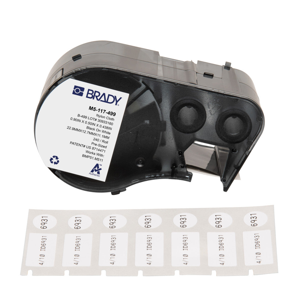 Brady Aggressive Adhesive Multi-Purpose Nylon Label - Fig. 241