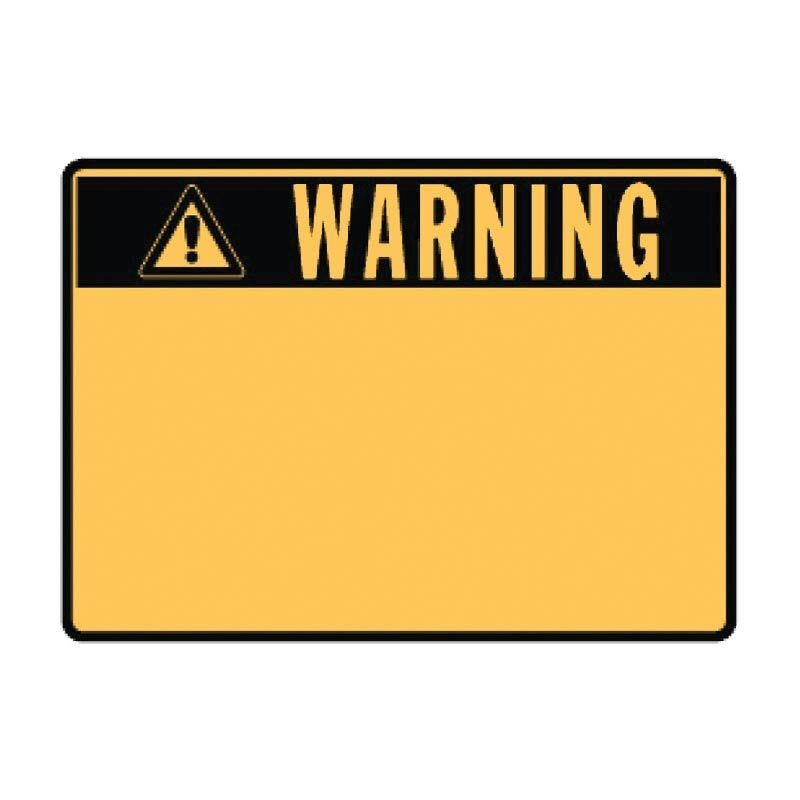 Brady B30 Series B-595 Pre-Printed Pre-Cut Warning Header Label 101.6 x 152.4mm