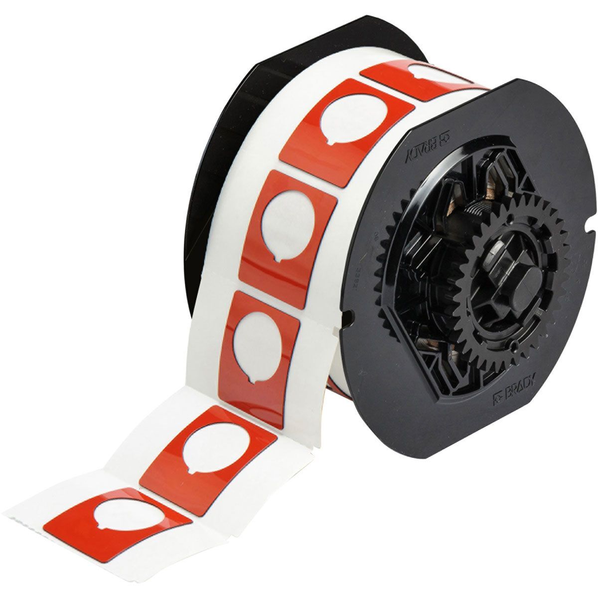 Brady B30EP-167-593-RDB30 Raised Profile Push Button Label 38.1 x 30.48mm W/ Keyed Hole Red