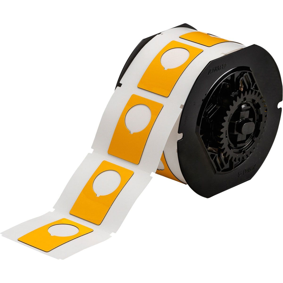 Brady B30EP-168-593-YLB30 Raised Profile Push Button Label 30.48 x 48.26mm W/ Keyed Hole Yellow