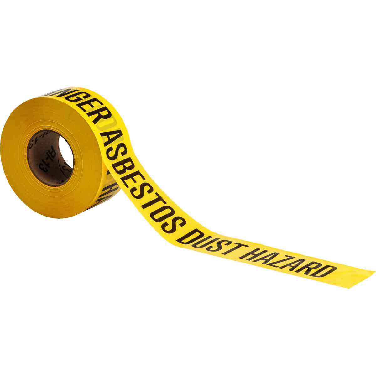 Brady Barricade Tape (B-912) Danger Asbestos Dust Hazards 75mm x 60m