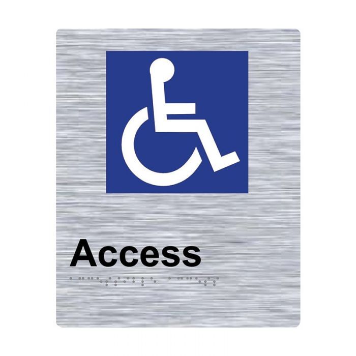 Brady Braille Sign - Access 220 x 180mm Aluminium