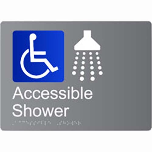 Brady Braille Sign - Access Shower 220 x 180mm Aluminium