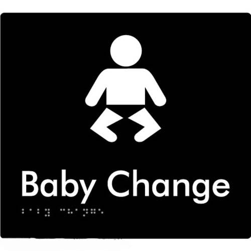 Brady Braille Sign - Baby Change 220 x 180mm Aluminium
