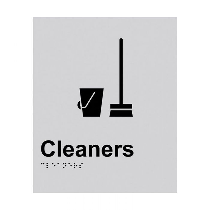 Brady Braille Sign - Cleaners 220 x 180mm Aluminium