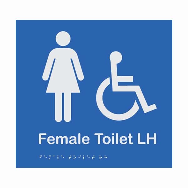 Brady Braille Sign - Female Access Toilet LH - AIMS Industrial Supplies