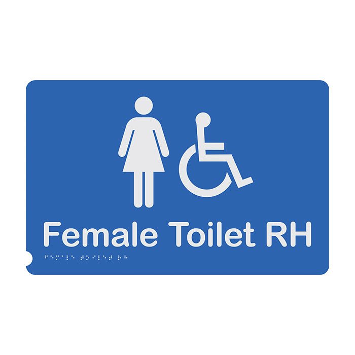 Brady Braille Sign - Female Access Toilet RH - AIMS Industrial Supplies