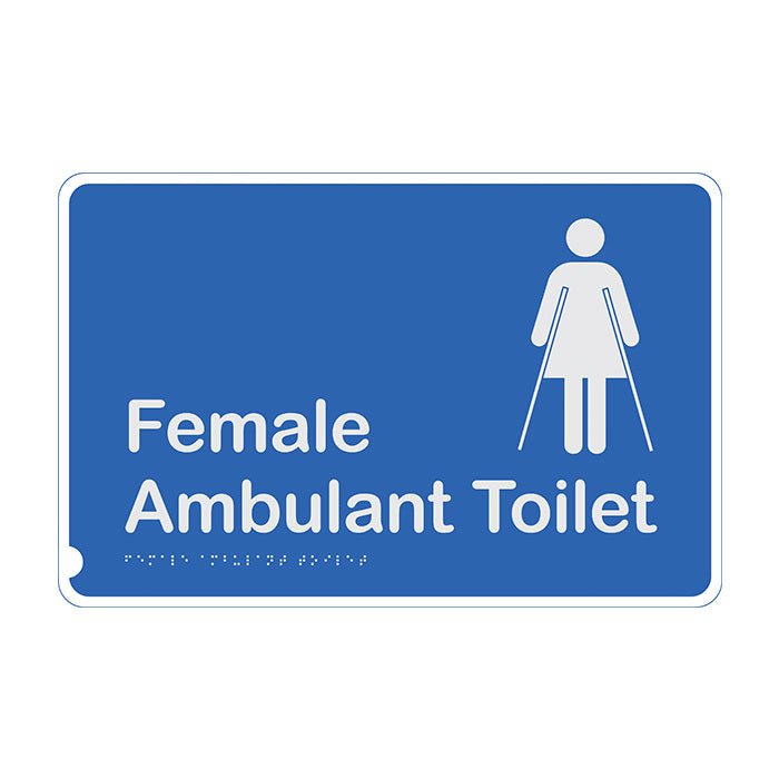 Brady Braille Sign - Female Ambulant Toilet - AIMS Industrial Supplies