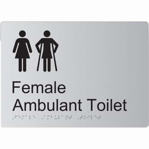 Brady Braille Sign - Female Ambulant Toilet - AIMS Industrial Supplies