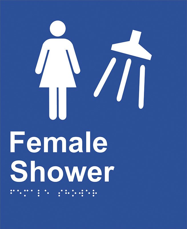 Brady Braille Sign - Female Shower - AIMS Industrial Supplies