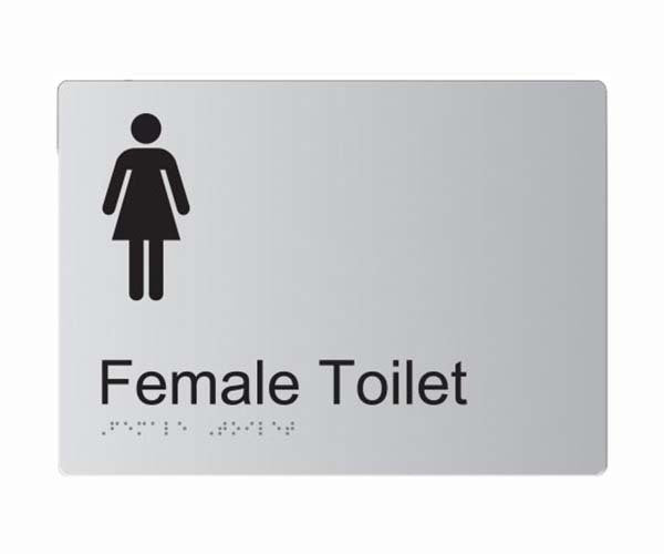 Brady Braille Sign - Female Toilet - AIMS Industrial Supplies