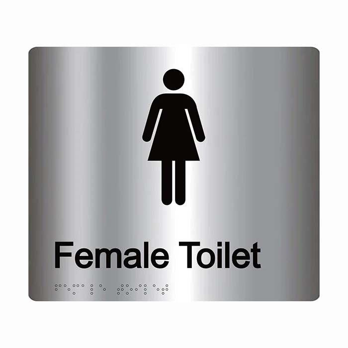 Brady Braille Sign - Female Toilet - AIMS Industrial Supplies