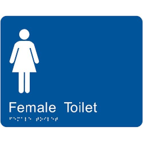 Brady Braille Sign - Female Toilet - AIMS Industrial Supplies