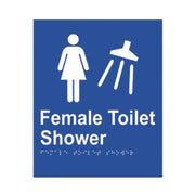 Brady Braille Sign - Female Toilet Shower - AIMS Industrial Supplies