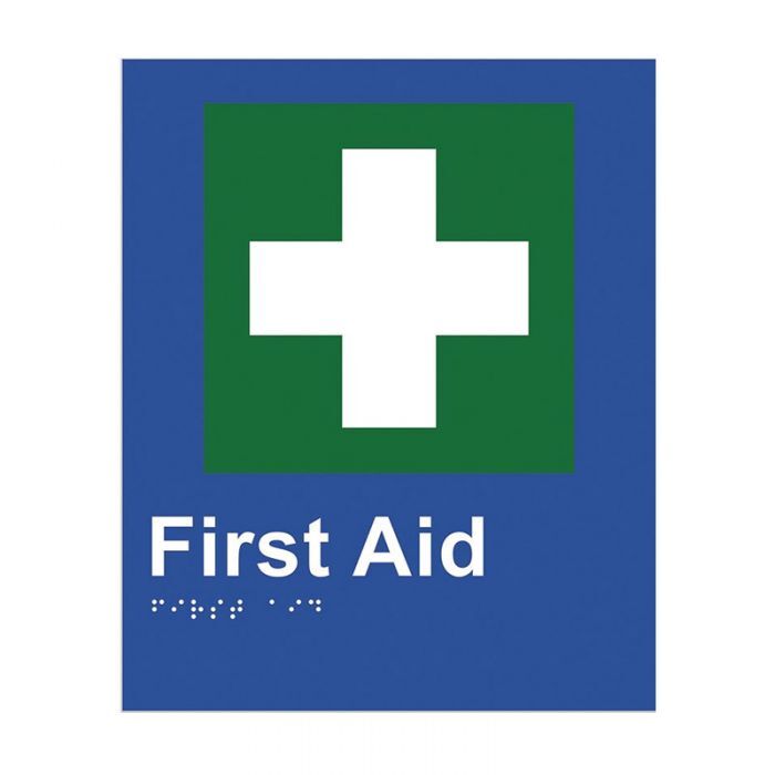 Brady Braille Sign - First Aid - AIMS Industrial Supplies