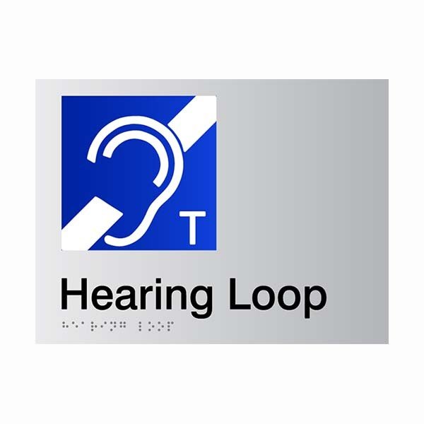 Brady Braille Sign - Hearing Loop - AIMS Industrial Supplies