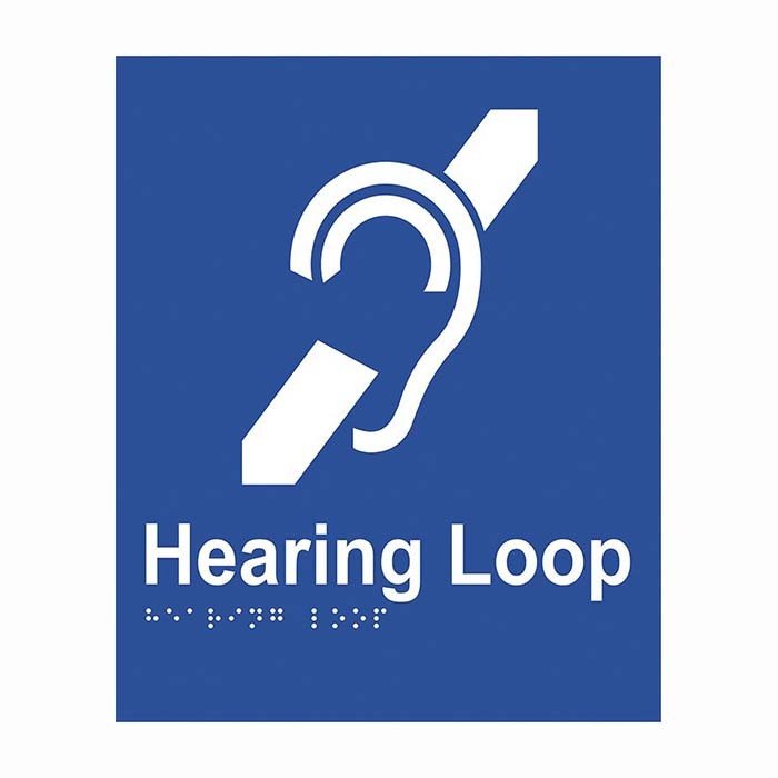 Brady Braille Sign - Hearing Loop - AIMS Industrial Supplies