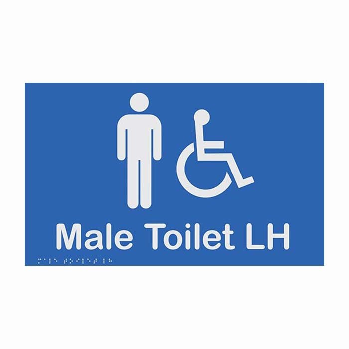 Brady Braille Sign - Male Access Toilet LH - AIMS Industrial Supplies