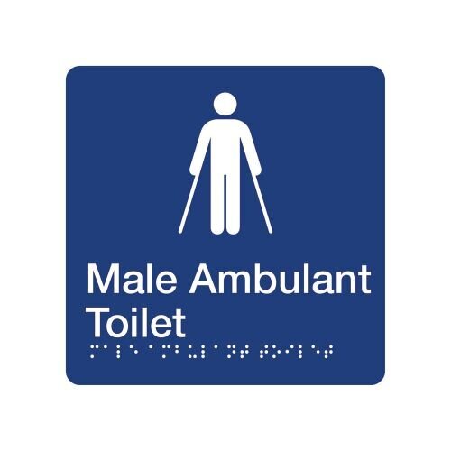 Brady Braille Sign - Male Ambulant Toilet - AIMS Industrial Supplies