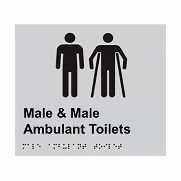 Brady Braille Sign - Male FemaleToilets 220 x 180mm Stainless Steel