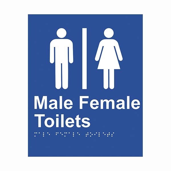 Brady Braille Sign - Male FemaleToilets - AIMS Industrial Supplies