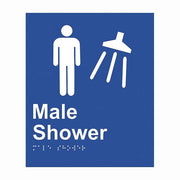 Brady Braille Sign - Male Shower - AIMS Industrial Supplies