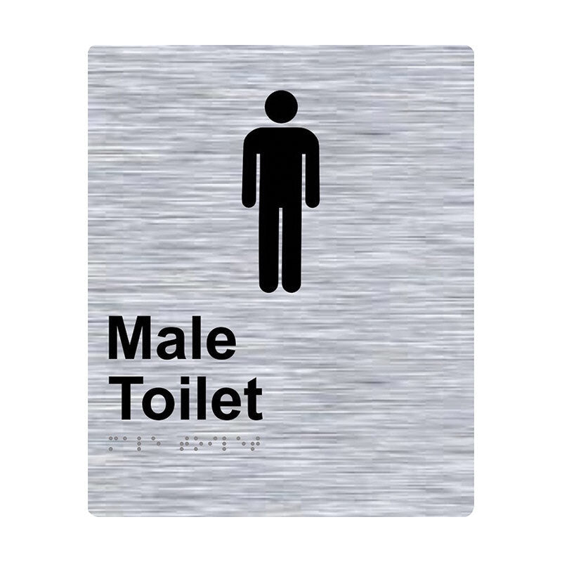 Brady Braille Sign - Male Toilet - AIMS Industrial Supplies