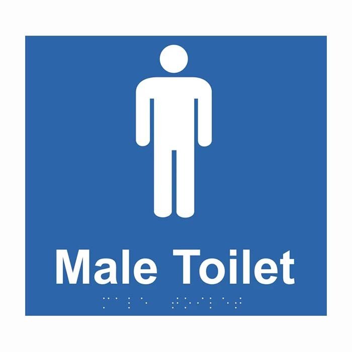 Brady Braille Sign - Male Toilet - AIMS Industrial Supplies